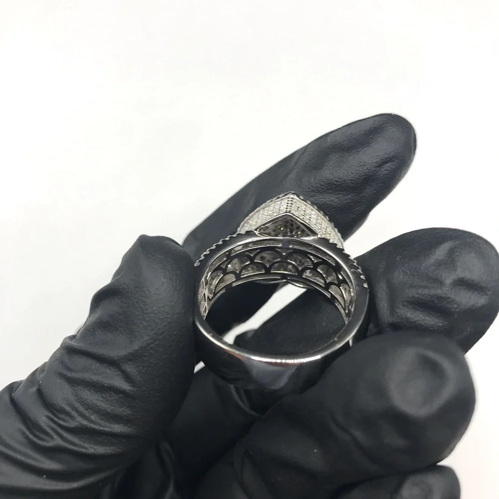 925 Sterling Silver 2.00CTW MOISSANITE Heart Men’s Ring Size 10